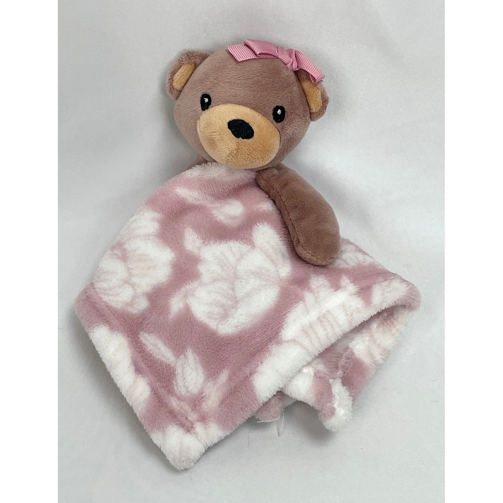 Lila‎ & Jack Brown Plush Bear Pink Floral Blanket Lovey